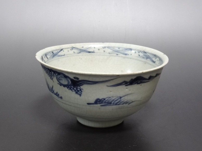 在庫高評価18世紀 デルフト 染付粥鉢 茶碗 1700年 - 1800年