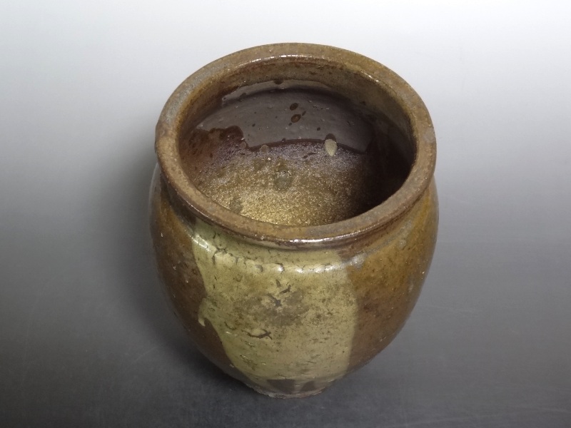 苗代川焼（打通窯） 流掛釉 味噌・塩甕 仙遊洞